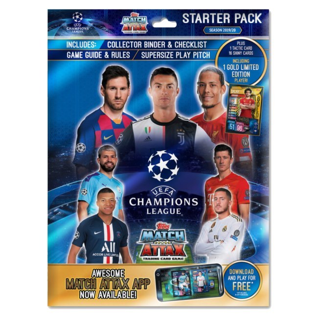 Starterpack fotbalových kartiček Topps Match Attax Champions League 2019/20 - Vánoce Kartičky